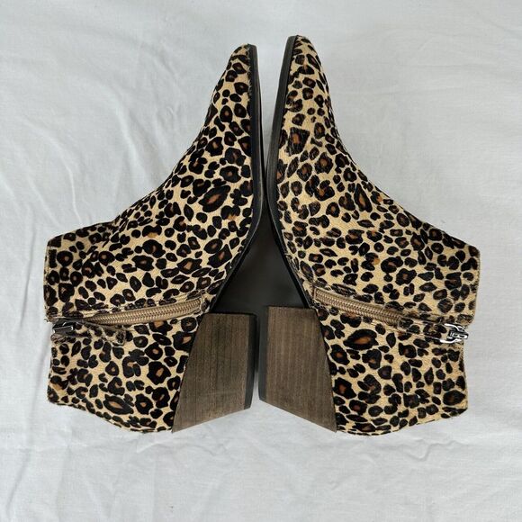 Caslon Nora Chelsea Womens Sz 8M Fur Calf‎ Hair Leather Leopard Zip Ankle Boots - Picture 5 of 8